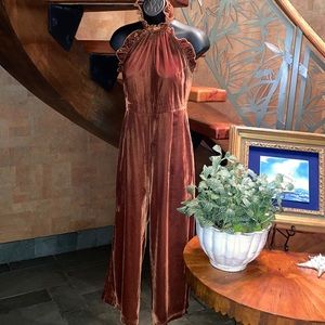 Velvet Halter Jumpsuit